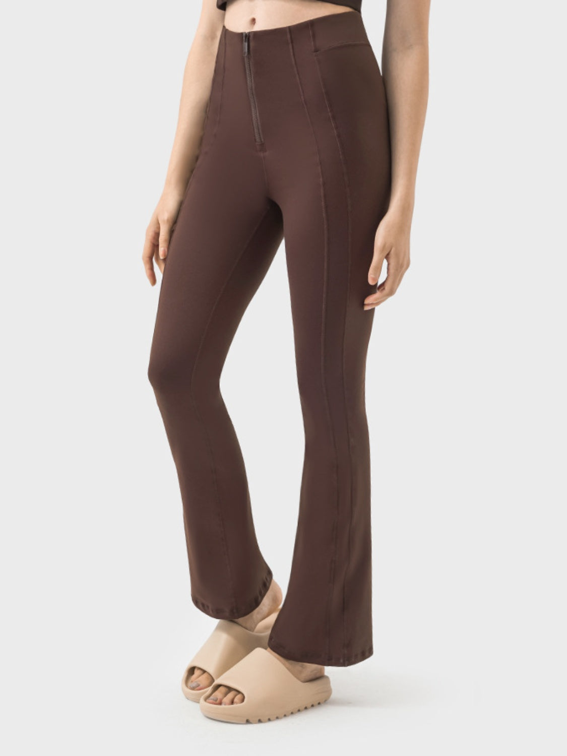 Millennia Zipper Detail High Waist Active Pants - All Mine Now Clothing