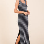 Mittoshop Striped Scoop Neck Sleeveless Maxi Dress Trendsi