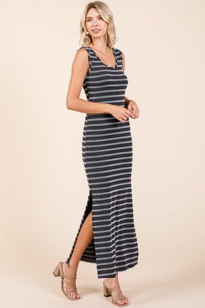 Mittoshop Striped Scoop Neck Sleeveless Maxi Dress Trendsi