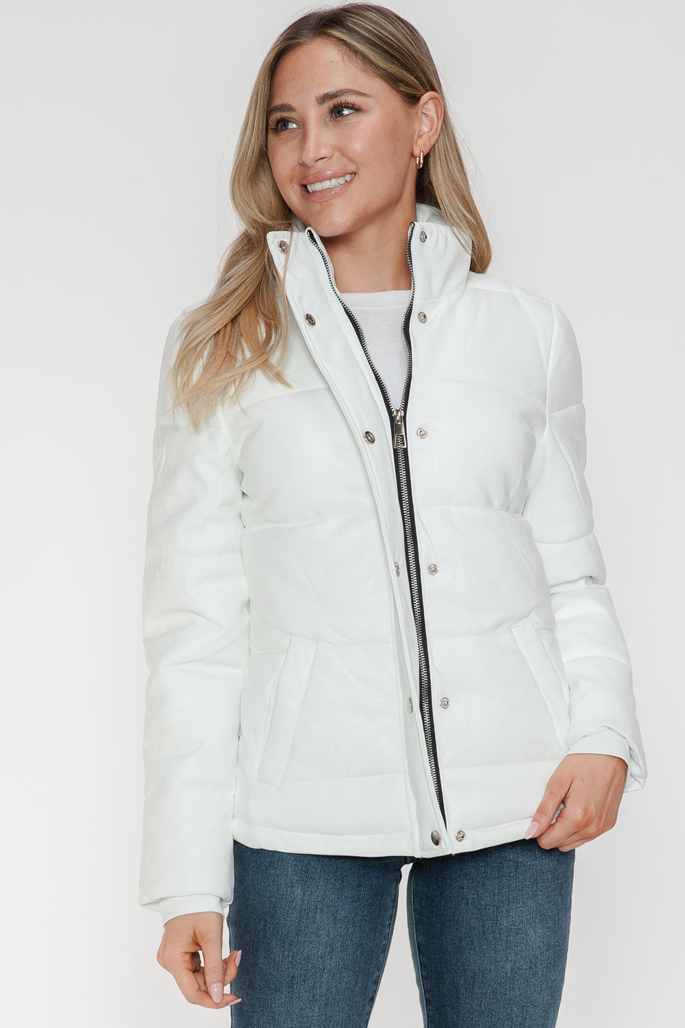 YMI Pocketed Zip Up Turtleneck Puffer Jacket - All Mine Now Clothing