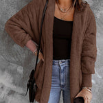 Open Front Hooded Faux Fur Outwear with Pockets - All Mine Now Clothing