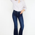 Kancan Mid Rise Slim Flare Jeans Trendsi