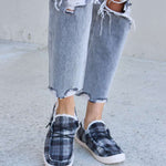 Forever Link Plaid Plush Flat Sneakers