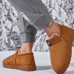 Letter M Suede Round Toe Slippers