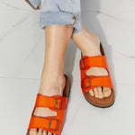 MMShoes Feeling Alive Double Banded Slide Sandals in Orange - All Mine Now Clothing