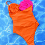 Two-Tone Twisted Cutout One-Piece Swimsuit - All Mine Now Clothing