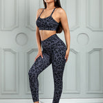 Leopard Cutout Sports Bra and Leggings Set - All Mine Now Clothing