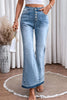 High Waist Button Fly Flared Jeans