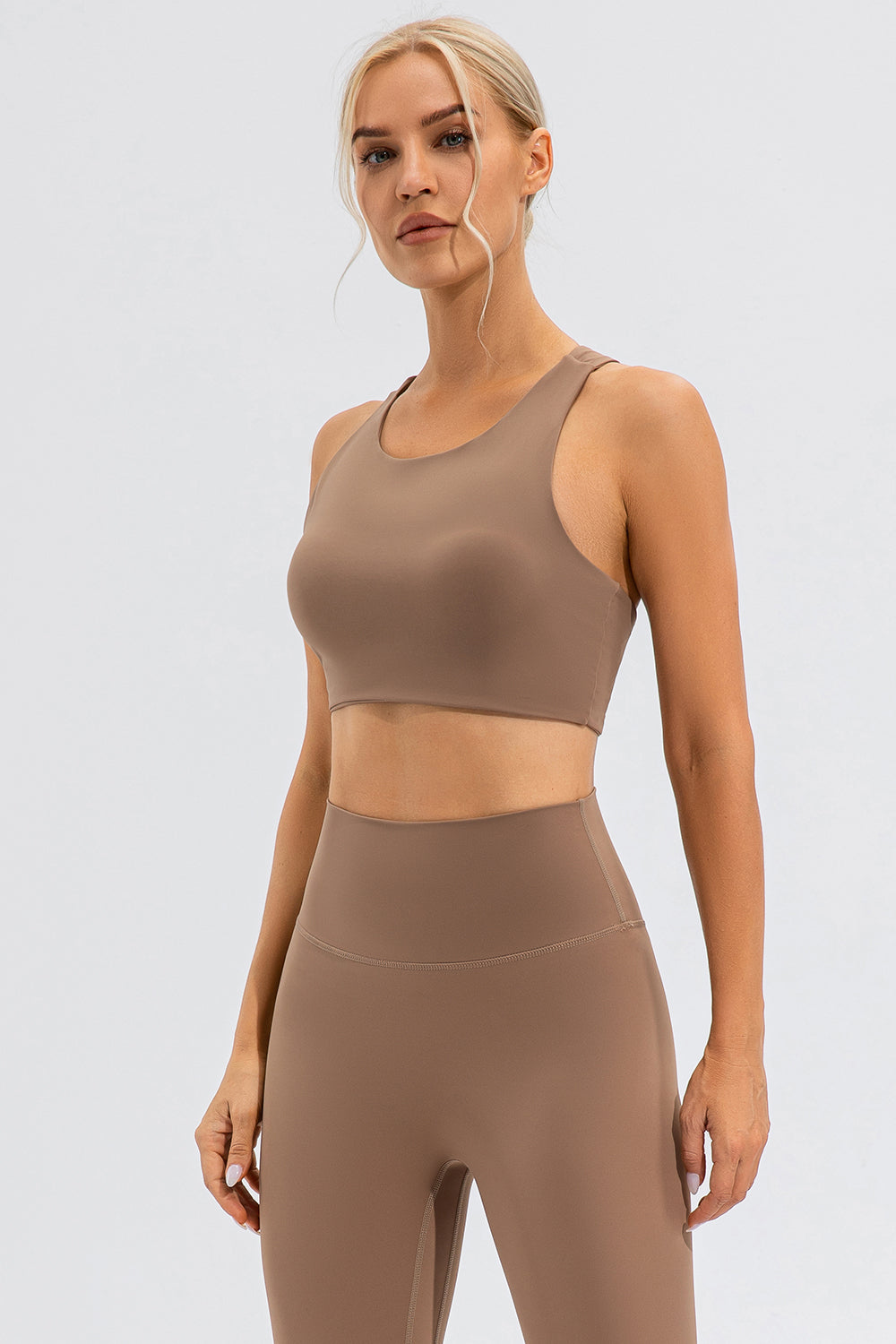 Round Neck Cutout Cropped Active Tank - All Mine Now Clothing