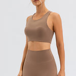 Round Neck Cutout Cropped Active Tank - All Mine Now Clothing