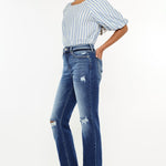 Kancan High Rise Distressed Slim Straight Jeans - All Mine Now Clothing