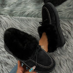 Thermal Fuzzy Tied Round Toe Boots - All Mine Now Clothing