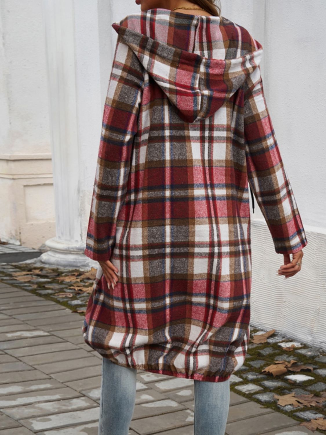 Devine Plaid Zip Up Hooded Coat - All Mine Now Clothing