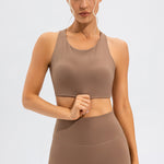 Round Neck Cutout Cropped Active Tank - All Mine Now Clothing