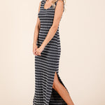 Mittoshop Striped Scoop Neck Sleeveless Maxi Dress Trendsi