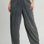 Umgee Elastic Waist Baggy Fit Pants with Pockets - All Mine Now Clothing