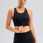 Round Neck Cutout Cropped Active Tank - All Mine Now Clothing