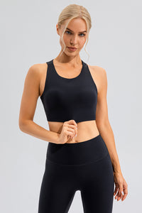 Round Neck Cutout Cropped Active Tank - All Mine Now Clothing