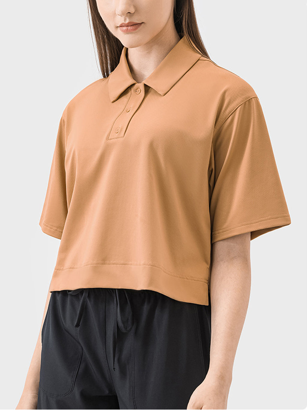 Millennia Half Button Short Sleeve Active T-Shirt - All Mine Now Clothing