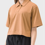 Millennia Half Button Short Sleeve Active T-Shirt - All Mine Now Clothing