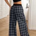 Plaid Wide Leg Pants