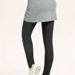 Drawstring Fake Two Pieces Active Leggings with Ruched Skirt - All Mine Now Clothing