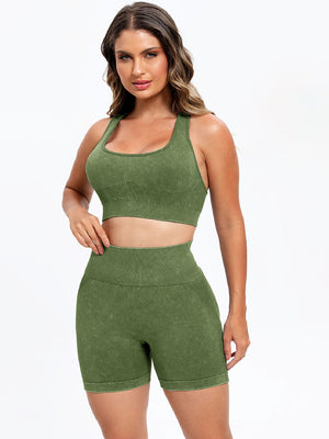 Scoop Neck Wide Strap Top and Shorts Active Set - All Mine Now Clothing