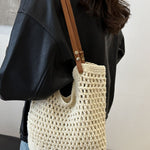 Openwork Woven Tote Bag - All Mine Now Clothing