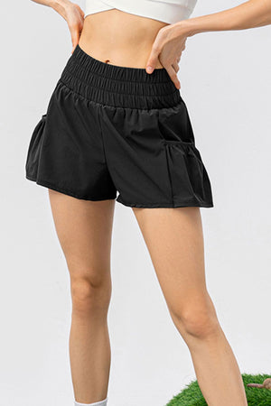 Elastic Waist Pocketed Active Shorts - All Mine Now Clothing