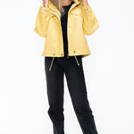 How Dare U Drawstring Hem PU Leather Zip Up Jacket - All Mine Now Clothing