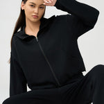 Millennia Zip Up Dropped Shouder Active Hooded - All Mine Now Clothing