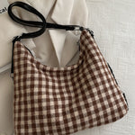 Plaid Adjustable Strap Handbag - All Mine Now Clothing