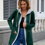 Drawstring Long Sleeve Hooded Jacket - All Mine Now Clothing