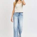 RISEN Full Size Tummy Control High Rise Crop Wide Leg Jeans - All Mine Now Clothing