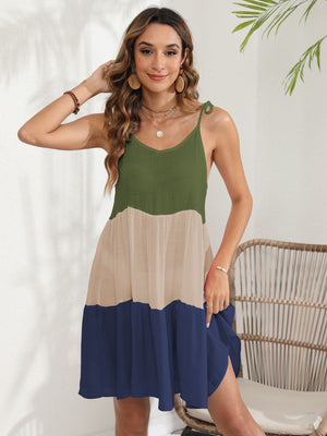 Color Block Spaghetti Strap Cover-Up Dress - All Mine Now Clothing