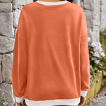 Lovelet Contrast Round Neck Long Sleeve Sweatshirt - All Mine Now Clothing