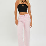 RISEN Full Size High Rise Tummy Control Wide Leg Jeans Trendsi