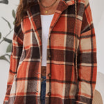 Plaid Button Up Hooded Shacket - All Mine Now Clothing