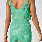 Openwork V-Neck Sleeveless Cover Up Dress - All Mine Now Clothing