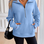 Ivy Lane Half Zip Raglan Sleeve Sweatshirt - All Mine Now Clothing