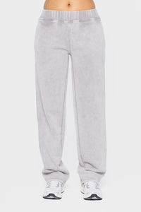 Mono B Elastic Waist Fleece Pants with Pockets - All Mine Now Clothing