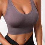 Scoop Neck Long Active Bra - All Mine Now Clothing