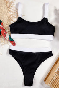 Color Block Scoop Neck Bikini Set - All Mine Now Clothing