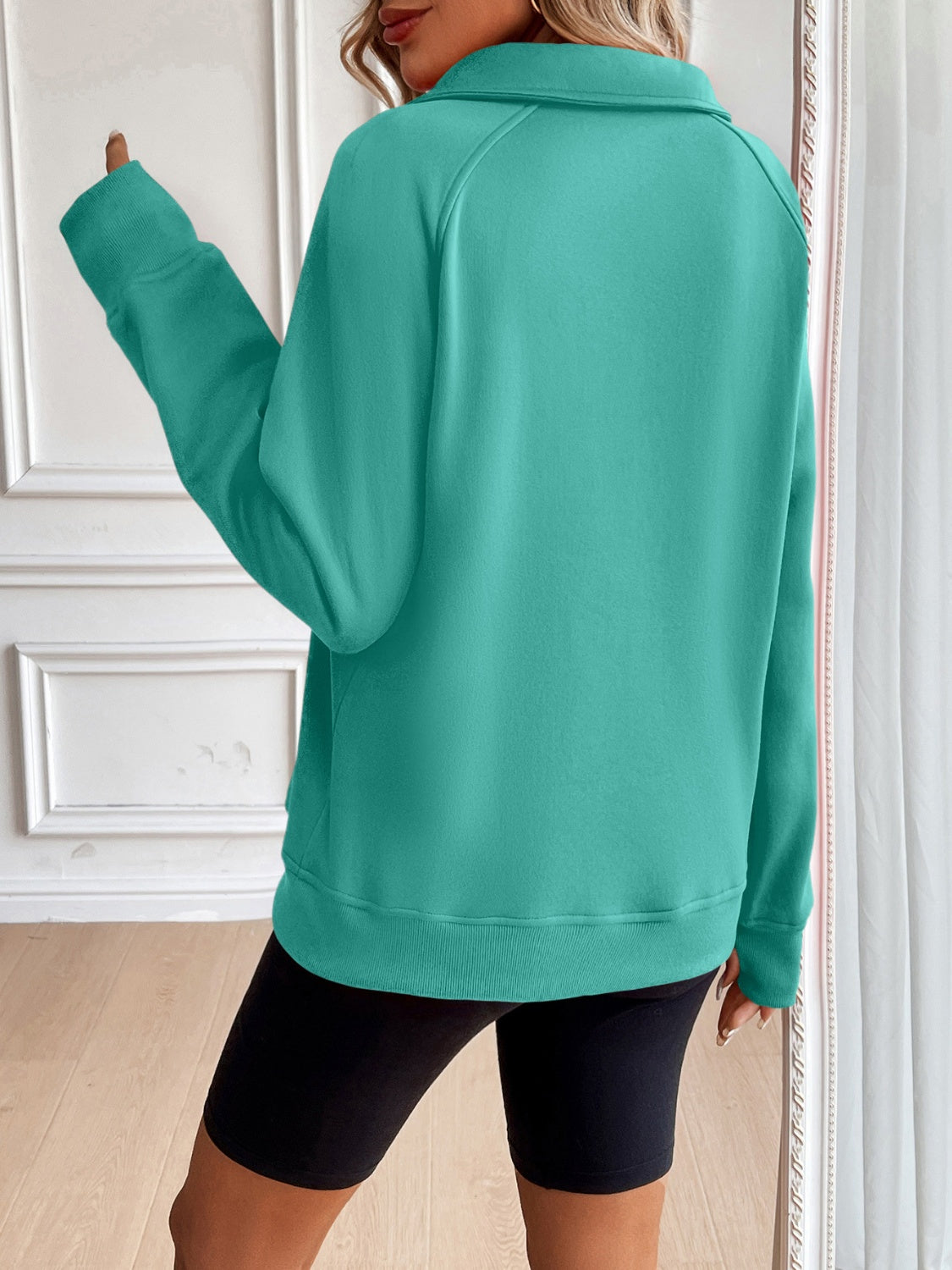 Ivy Lane Half Zip Raglan Sleeve Sweatshirt - All Mine Now Clothing