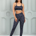 Leopard Cutout Sports Bra and Leggings Set - All Mine Now Clothing