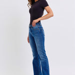 Judy Blue Full Size Run Mid-Rise Bootcut Jeans with Thermal Lining Trendsi