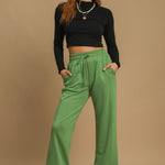 Umgee Drawstring Wide Leg Pants with Pockets - All Mine Now Clothing