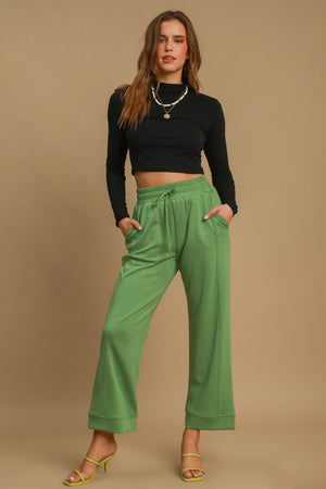 Umgee Drawstring Wide Leg Pants with Pockets - All Mine Now Clothing