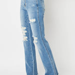 Judy Blue Full Size Distressed Raw Hem Bootcut Jeans - All Mine Now Clothing