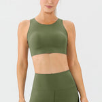 Round Neck Wide Strap Active Bra - All Mine Now Clothing